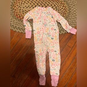 Caden Lane Pink Floral bamboo onesie  Footie size 6-12 months
